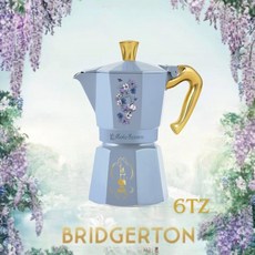 BRIDGERTON 花卉圖案保溫瓶，時尚輕巧，保溫保冷，安全無毒，隨身保溫杯, 經典摩卡壺6杯-柏捷頓家族, 1個