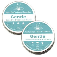 Aunty Amy's 언티 애이미스 내추럴 레메디 젠틀 데오드란트 페이스트, 2개, 50g