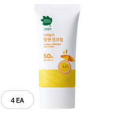 그린핑거 야외놀이 힘센 유아 선크림 SPF50+ PA++++, 70ml, 4개