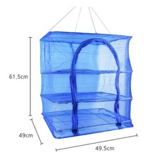 SSZ 접이식 망사형 3단 식품 건조망, 1개, 블루