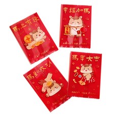 新品 100入 蛇年餅乾袋烘焙包裝2025新年餅乾包裝袋機封袋烘焙一次性機封袋春節雪花酥袋子, 1個, 7*10cm馬年機封袋約100個, 100個裝