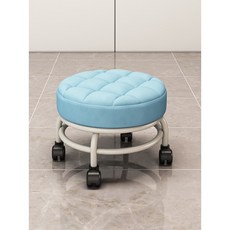 可開發票 滑輪矮凳 帶萬向輪小凳子家用美縫 換鞋擦地可移動 板凳, 1個, 米白色, 米白色