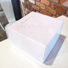 웰베이킹 무지 케익상자 화이트 (하판 포함) (사이즈 선택) / 손잡이 케이크 박스, 1개, 3호 케이크상자+골드하판(유광)