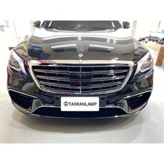 台灣之光 全新 W222 13 20年 S65 S63 電黑 水箱罩 水柵 有夜視系統 有車距與攝影 台灣製, 1個