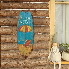 홈플로우 빈티지 썸머 서핑보드 디자인 인테리어 소품 벽장식, 파라솔