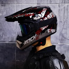 越野頭盔 男女適用 拉力 越野 卡丁車 安全帽, 黑銀搖滾XL, 1個