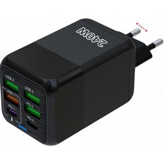 240W 육포트 다기능 고속 충전기 PD+USB초고속 충전기CDTCH, 1개, 블랙