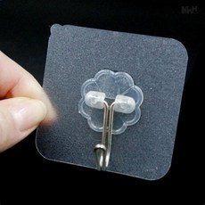 부착식 수납 거치대 후크 접착식걸이, 분홍색