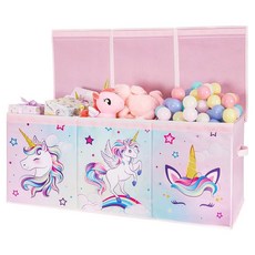 WERNNSAI 초대형 장난감 상자 - 플립 달린 뚜껑이 보관함 유니콘 33 튼튼한 X 96.5 있는 40.6CM(38 손잡이가 접이식 정리함 13
