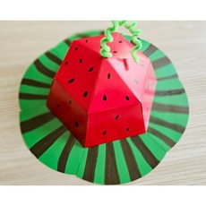 수박종이모자 DIY 여름썬캡 종이접기 종이모자 만들기, 수박모자 diy