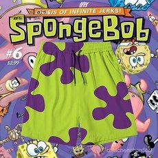 限時特價 派大星短褲男女夏季薄款冰絲運動沙灘褲寬鬆情侶五分沙灘褲休閒褲 3DHL