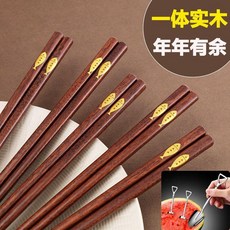 天然木筷子 年年有餘設計, 1個, 和風雙面魚5雙裝+不鏽鋼西瓜勺, 5雙