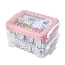 針綫包 針線盒 家用針線盒套裝 三層21件套便攜式多功能針線包縫紉針線Y縫紉工具套組 縫補, 21件套顏色隨機【不挑色】, 1個