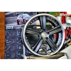 【FK鋁圈】19吋 5/108 S807 平光黑邊包白鐵鋁圈，提升操控性與視覺效果, 1個