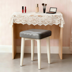 SengsoHome 푹신한 편안한 PU가죽 쿠션 화장대 스툴 의자, 1개, 다크그레이