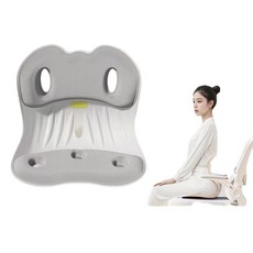 SMOOKY 人體工學護腰坐墊 辦公室椅墊 坐姿矯正靠墊, 灰色 坐姿椅 矯正坐姿 久坐不累