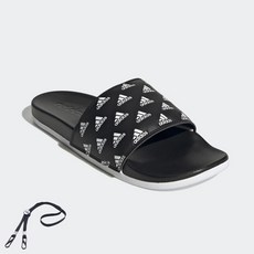 adidas 愛迪達 PF Logo s柔軟的拖鞋+PG束帶, 235（黑色）