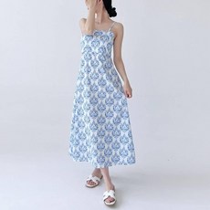 DR222 썸 에스닉 백크로스 홀터넥 비치 여름 롱원피스 드레스