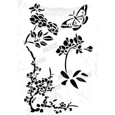 A40-0360 蝶古巴特 DIY 簍空模板 塗鴉 繪畫版, 1個