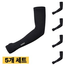아토 자외선차단 쿨토시 아이스 냉감 양팔 골프 스포츠 팔토시, 5세트, 블랙