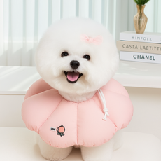 리치독스 반려동물 자수 방수 넥카라, 핑크, 1개