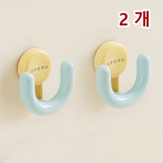 YOPENCE 흡착식후크 거치대 욕실 슬리퍼 정리대, 2개, 옐로우+블루