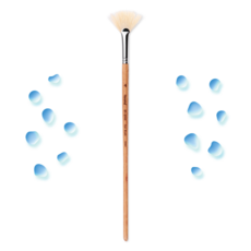 [공식] 헤렌드 수채화 물방울 튕김 부채 붓 EF-2550 2호~4호, 3호