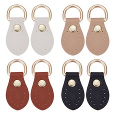 16개 인조가죽 손잡이 스냅 버클 DIY 가방 핸드백 교체용 골드 혼합 색상 6.2x2.6x0.6cm 구멍: 14x16mm, 혼합색