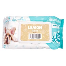 Absorb Plus 狠清爽寵物抗菌濕紙巾，添加蘆薈萃取物和維生素E，100%不含酒*精、防腐劑, 80張, 1包