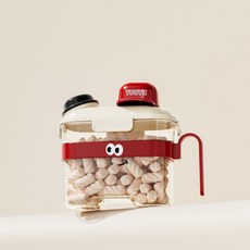 DFMEI 卡通風食品級雜糧罐廚房家用防蟲防潮五穀雜糧茶葉萌趣貓糧儲蓄罐, 1個