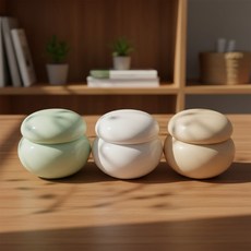 베넬라 현관소금단지 소금 항아리 미니 단지 풍수 달항아리 이사 액막이 현관 장수 도자기 옹기, 1개