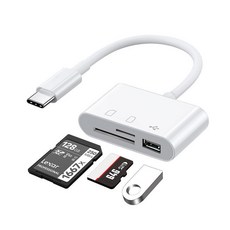 ATake Type-C 多功能讀卡器 (SD mSD USB3.0) 高速傳輸 隨插即用, 1個, 白, AT00000018N