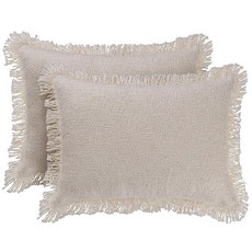 베개 커버 2개 세트 - 장식용 셀프 프린지 35.6 x 50.8cm14 20인치 90% 면 소파 침실 거실 10% 리넨 쿠션 그레이 장식 183557, 20" x 14" (Pack of 1), 내추럴 프린지, 내추럴 프린지