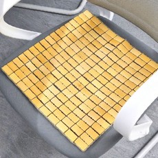 대나무 원목 사각 방석 의자 쿨매트 통풍 시원한 여름 자동차 사무실 방석 노란색, 상세페이지 참조