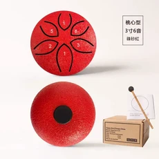 空靈鼓 兒童入門手碟小鼓 3寸6音 橄欖綠, 3寸6音硃砂紅, 1個