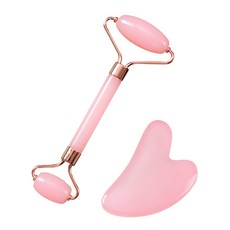 모든 로즈쿼츠 하트 롤러 괄사 세트 셀프 얼굴 마사지 도구, 핑크, 1개