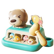 敲擊玩具 打地鼠貼紙獎勵機 鍛鍊手眼協調 兩檔遊戲模式, 萌小熊, 1個