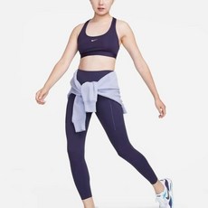 나이키 여성 레깅스 유니버사 미디엄 서포트 하이웨이스트 7/8 포켓 퍼플