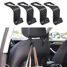 카시트 헤드레스트 후크 4개 탄소 섬유 자동차 후크 지갑 뒷좌석 행거 범용 오거나이저 내부 액세서리 핸드백 코트용145652, 카시트 헤드레스트 후크 4개, 탄소 섬유 자동차 후크,