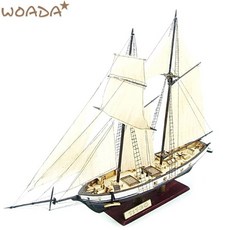 뜨거운 판매 1:130 항해 DIY 선박 조립 모델 클래식 나무 보트 장식 나무, default, 1개