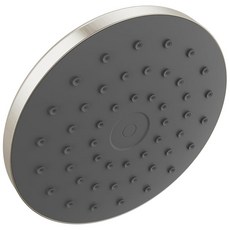 델타 피벗프로 크롬 레인 샤워헤드 싱글 세팅 7인치 원형 1.75 GPM 유량 75104, Chrome, Silicone Spray Face