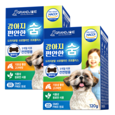그랑조아 강아지 기관지 영양제 편안한 숨, 2개, 호흡기/기관지, 60정
