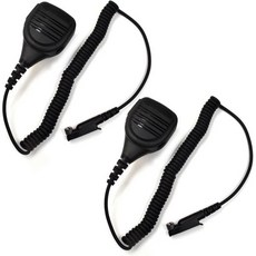 스피커 마이크 블루투스 휴대용 야외용 2개입 3.5mm 오디오 잭이 있는 숄더 마이크 Motorola GP328 Plus GP344 GP388 EX500 EX600 및 Ret