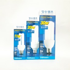 장수 삼파장 전구 볼램프 주광색 11w 20w 30w, 1개