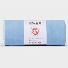 Manduka eQua 瑜珈鋪巾 親膚吸汗止滑 標準尺寸67X182cm 超細纖維運動鋪巾 濕止滑, Clear Blue, 1個