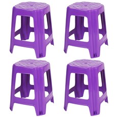 지오리빙 플라스틱 사각의자 4p 간이 야외 포장마차 편의점, 4개, 퍼플