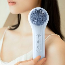 LOMESO 진동클렌저 실리콘 브러시 세안 전동 클렌저 온열 얼굴클렌징기계, 블루