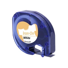Dymo Letratag 플라스틱 라벨 테이프와 호환되는 91201 타자기 LT-100H 프린터용 12mm, 08 Black on White, 01 12mm