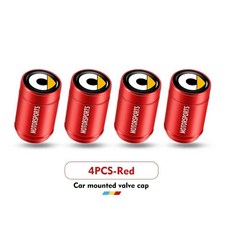 자동차 휠 타이어 밸브 캡 에어 스템 커버 스마트 로드스터 쿠페 크로스 카브리오 시티쿠페용, 3. red-4PCS, 1개