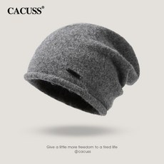 CACUSS 2025 羊毛帽子 男 冬 加厚 保暖 堆堆帽 大頭圍 防寒 針織套頭帽, 1